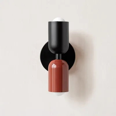 Japanese macaron wall lamp with up-down lighting, perfect for ambient light in modern or minimalist home decor settings.