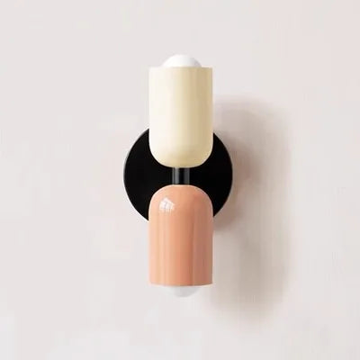 Japanese macaron wall lamp with up-down lighting, perfect for ambient light in modern or minimalist home decor settings.