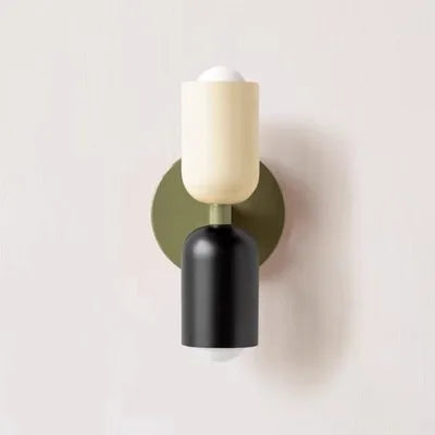Japanese macaron wall lamp with up-down lighting, perfect for ambient light in modern or minimalist home decor settings.