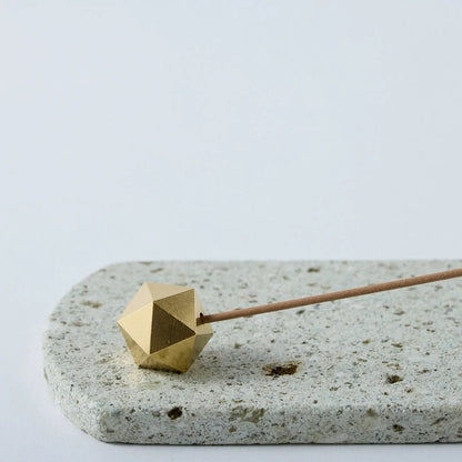 Japanese Oya stone incense set with plate and holder, perfect for minimalist aromatherapy and Zen rituals.