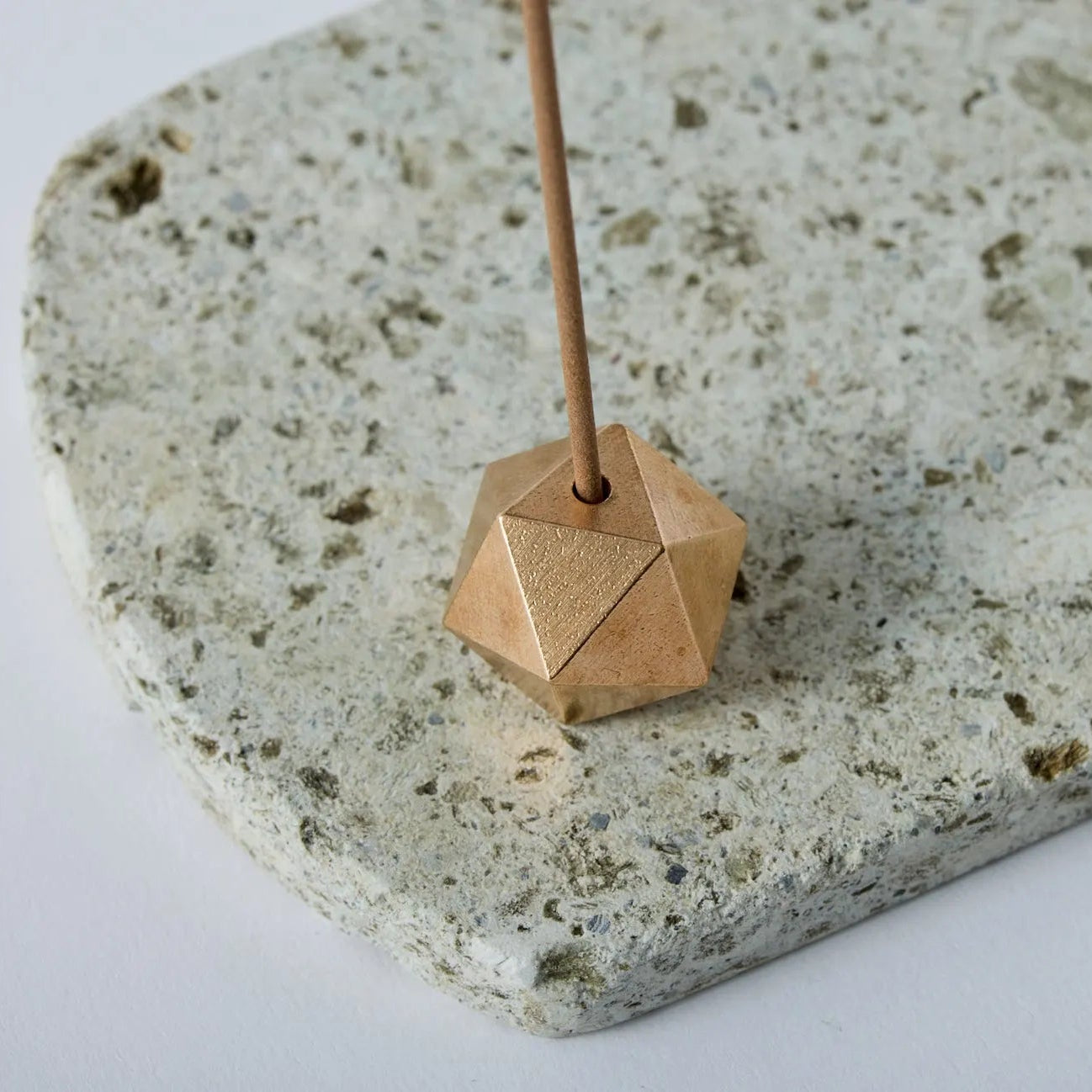 Japanese Oya stone incense set with plate and holder, perfect for minimalist aromatherapy and Zen rituals.