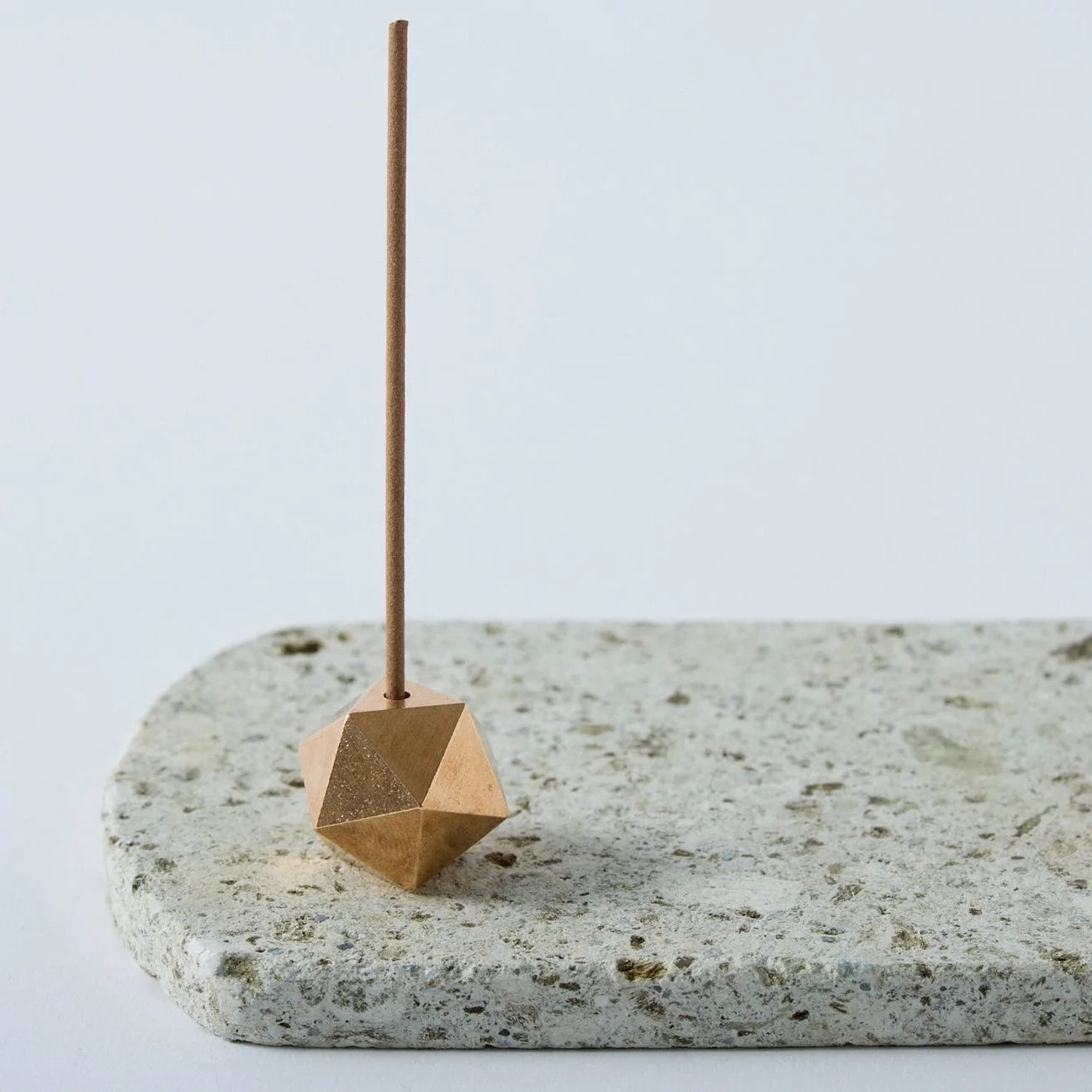 Japanese Oya stone incense set with plate and holder, perfect for minimalist aromatherapy and Zen rituals.