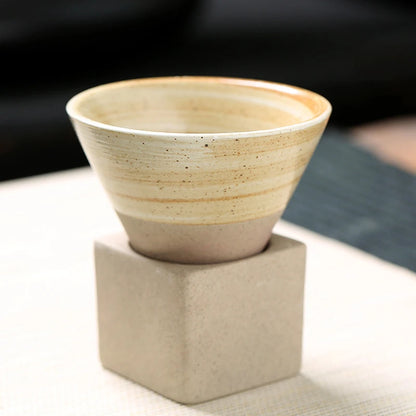 Japanese-style retro ceramic coffee cup with vintage design, ideal for tea or coffee lovers and home decor enthusiasts.