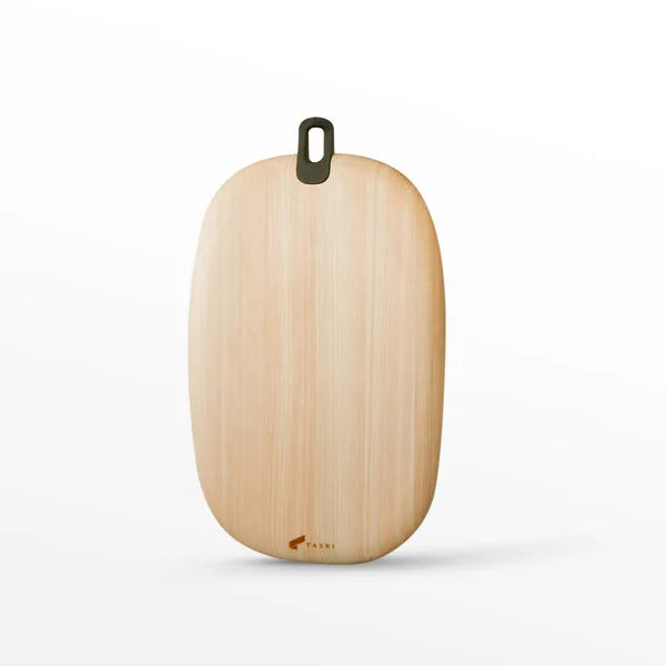Japanese round wooden cutting board durable kitchen chopping board for food prep and serving.