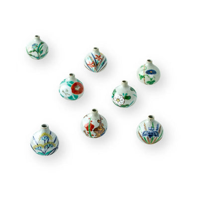 Japanese tesai kabin flower vase, handcrafted ceramic ikebana vase with traditional design