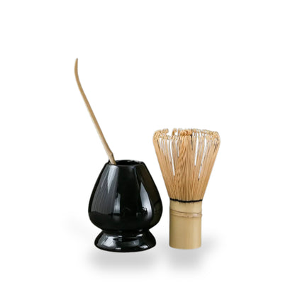 Japanese traditional matcha tea set with bowl, whisk, and scoop, perfect for authentic tea ceremonies and home brewing.