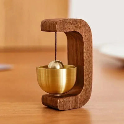 Japanese wooden doorbell with traditional design, handcrafted for a stylish and functional addition to home entrance decor.