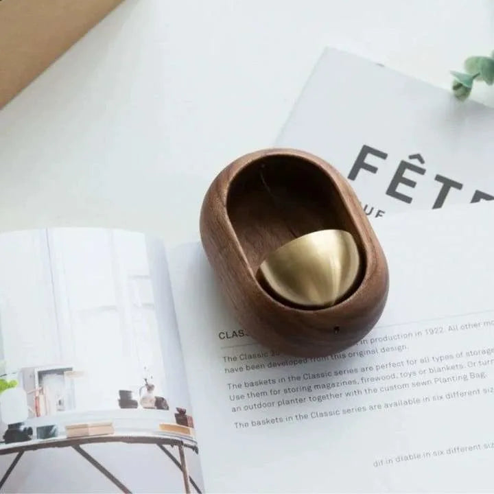 Japanese wooden doorbell with traditional design, handcrafted for a stylish and functional addition to home entrance decor.