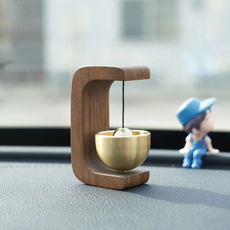 Japanese wooden doorbell with traditional design, handcrafted for a stylish and functional addition to home entrance decor.