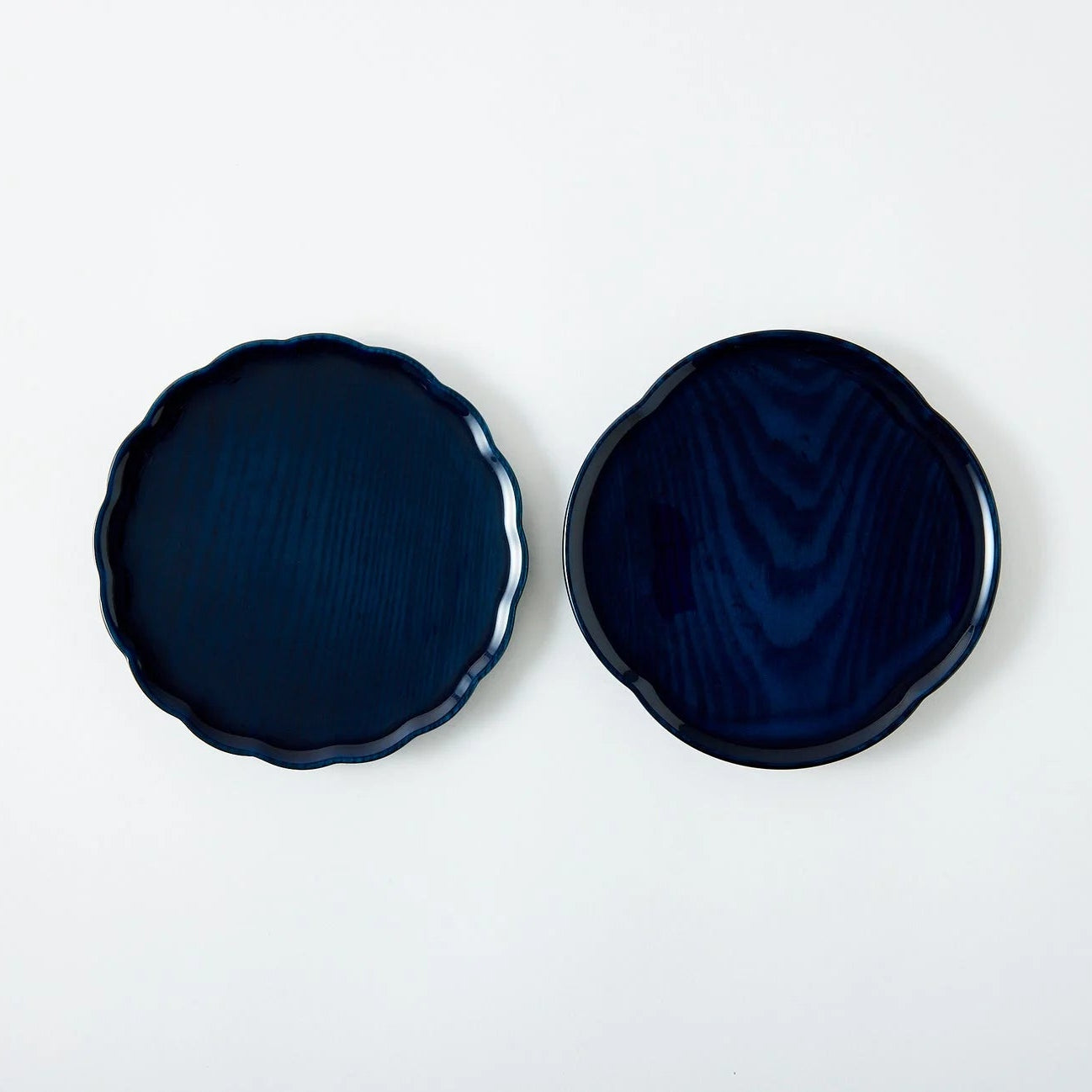 Japanese wooden plate set made from natural Hokkaido ash wood, minimalist traditional tableware for dining.
