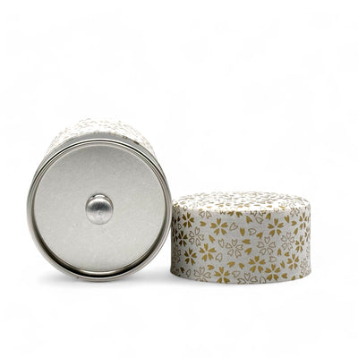 Washi paper Japanese tea canister, chazutsu for loose leaf tea storage, made in Japan.