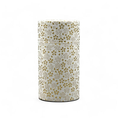 Washi paper Japanese tea canister, chazutsu for loose leaf tea storage, made in Japan.