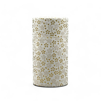Washi paper Japanese tea canister, chazutsu for loose leaf tea storage, made in Japan.