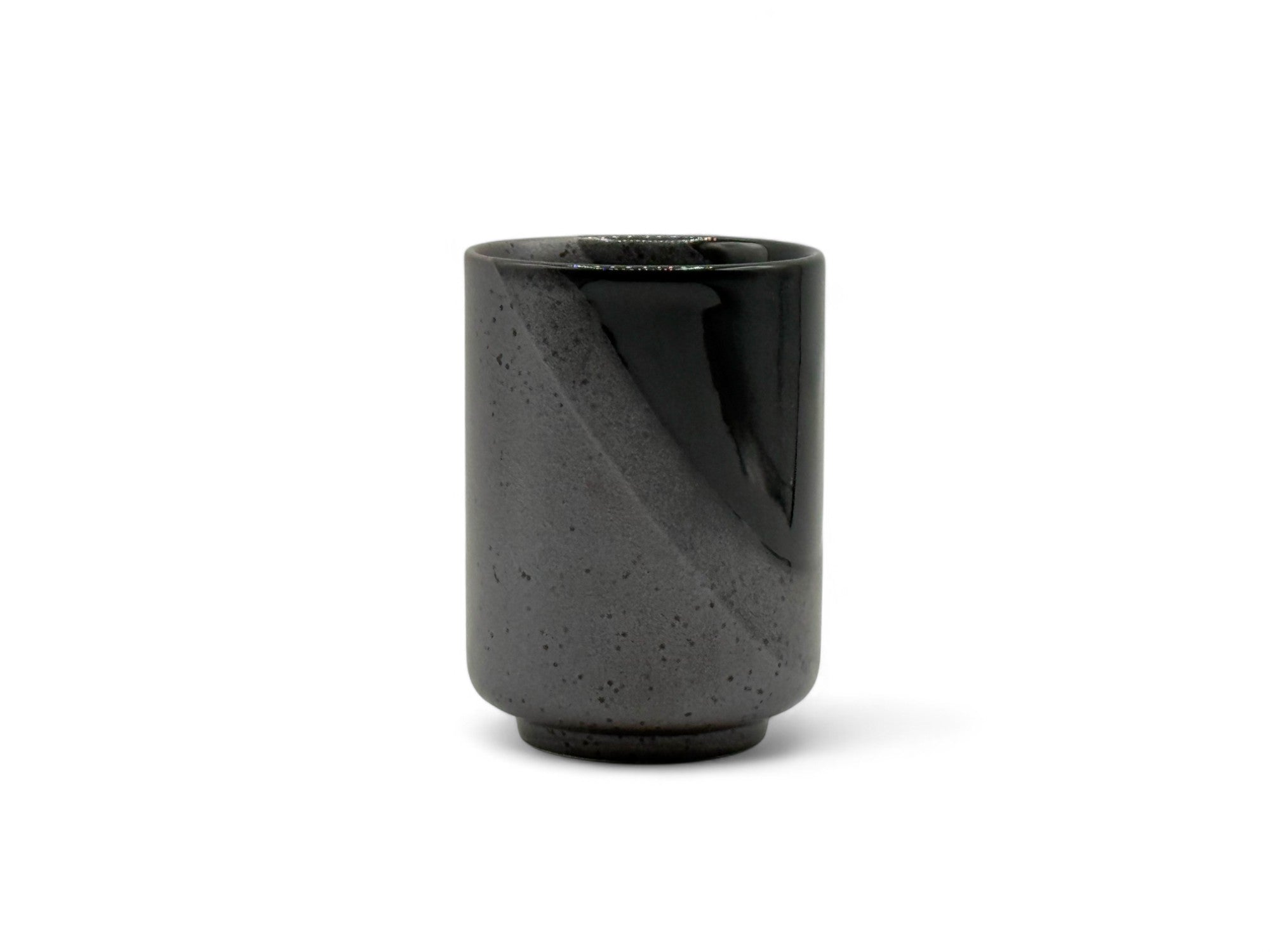 Handcrafted Shigaraki-yaki Yunomi Japanese teacup with traditional glaze, perfect for daily tea rituals.