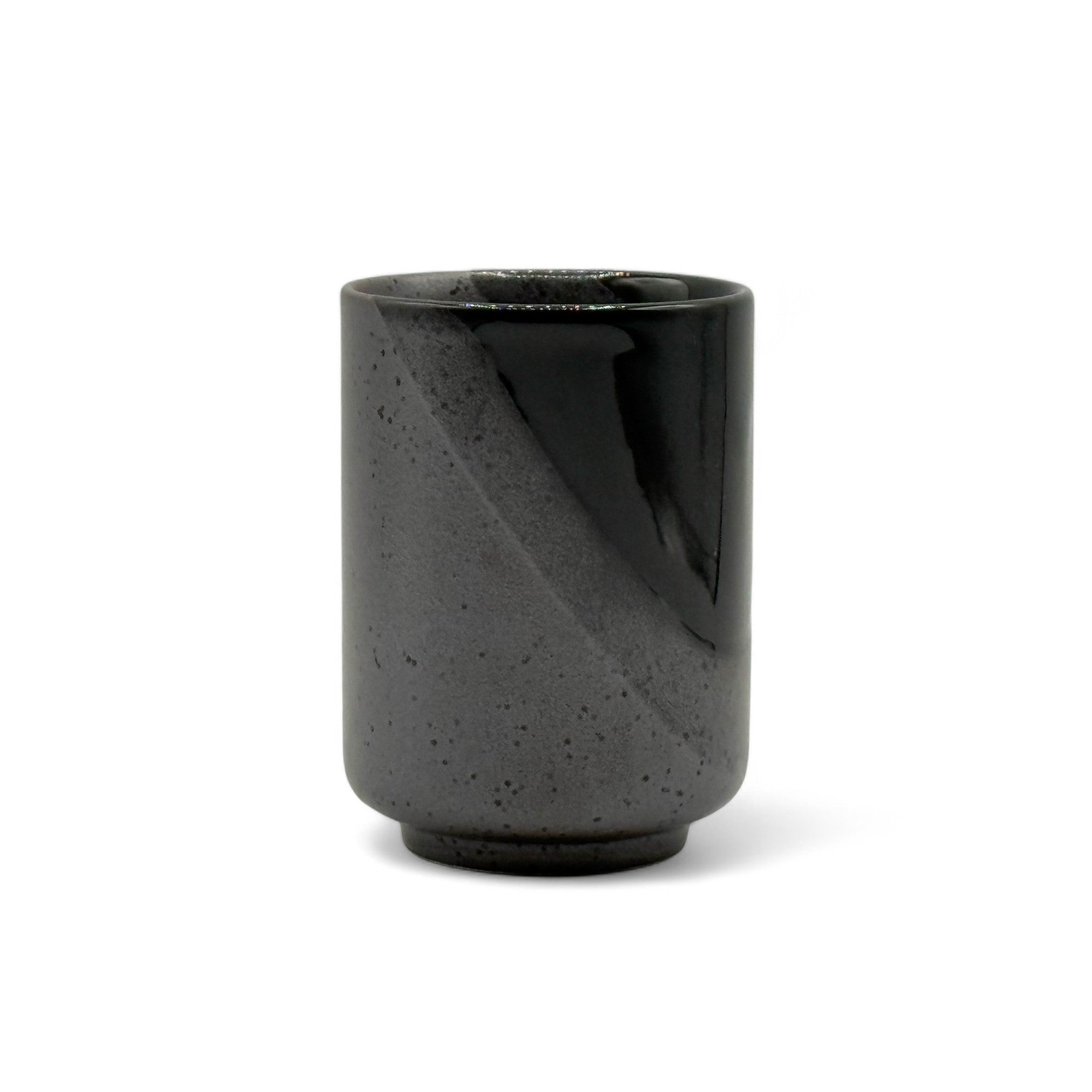 Handcrafted Shigaraki-yaki Yunomi Japanese teacup with traditional glaze, perfect for daily tea rituals.