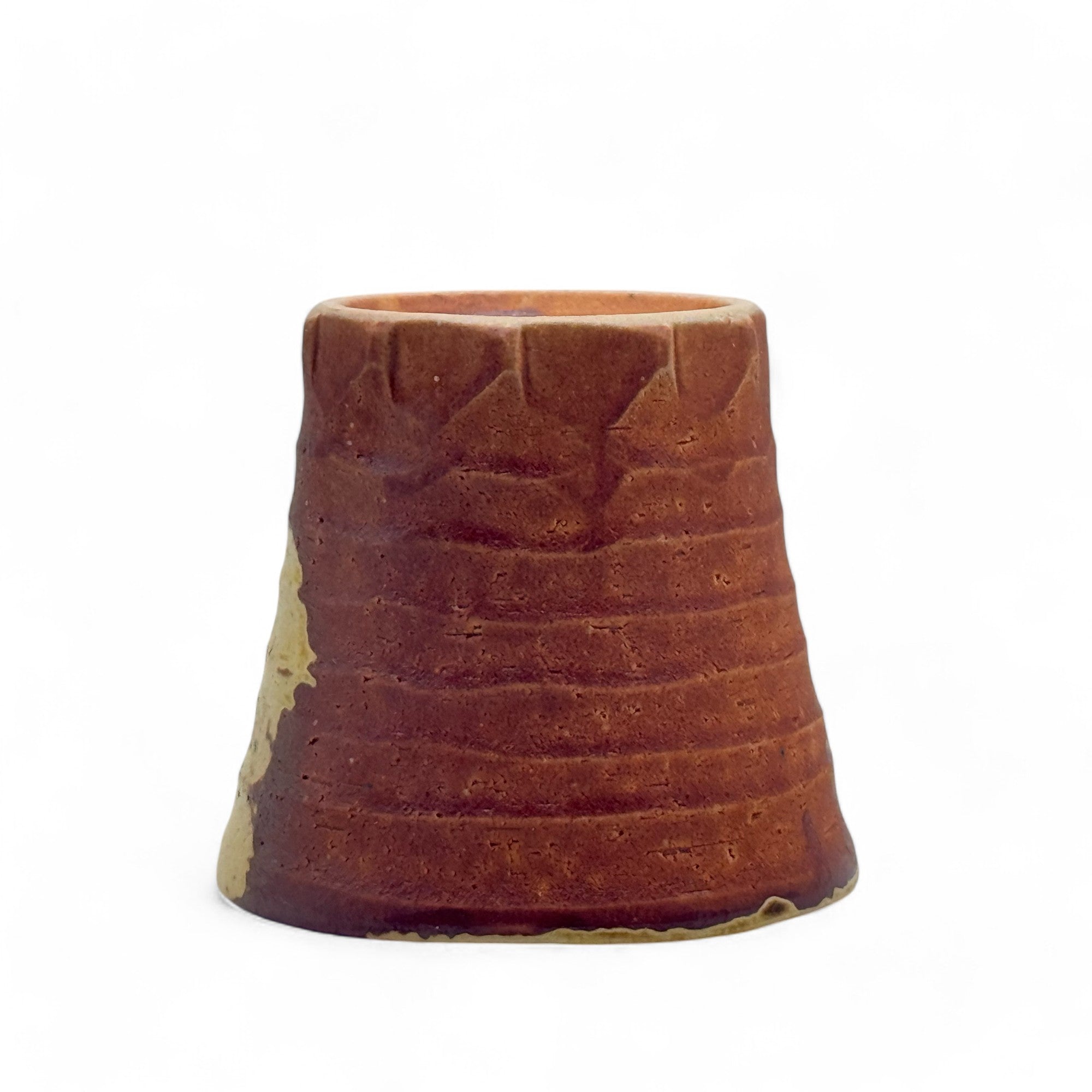 Handcrafted Mino-yaki Yunomi Japanese teacup with traditional glaze, perfect for daily tea rituals.