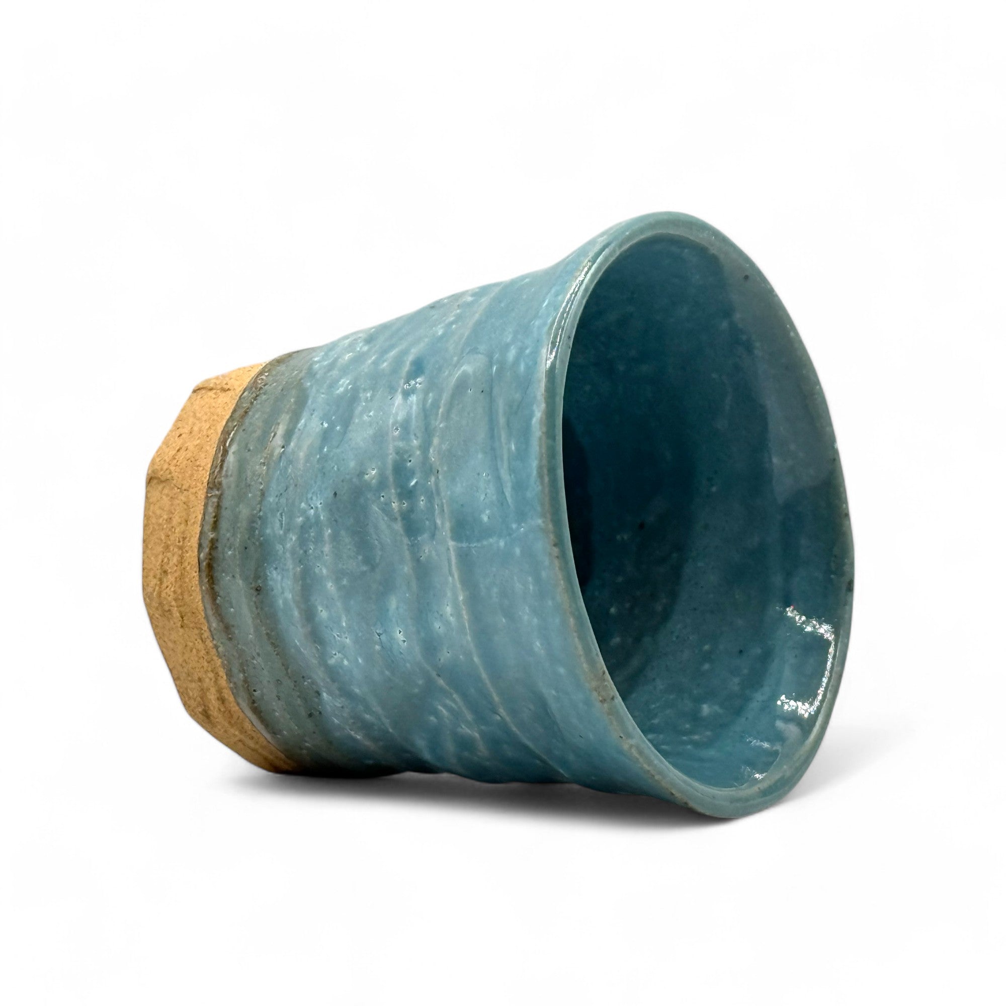 Handcrafted Mino-yaki Yunomi Japanese teacup with traditional glaze, perfect for daily tea rituals.