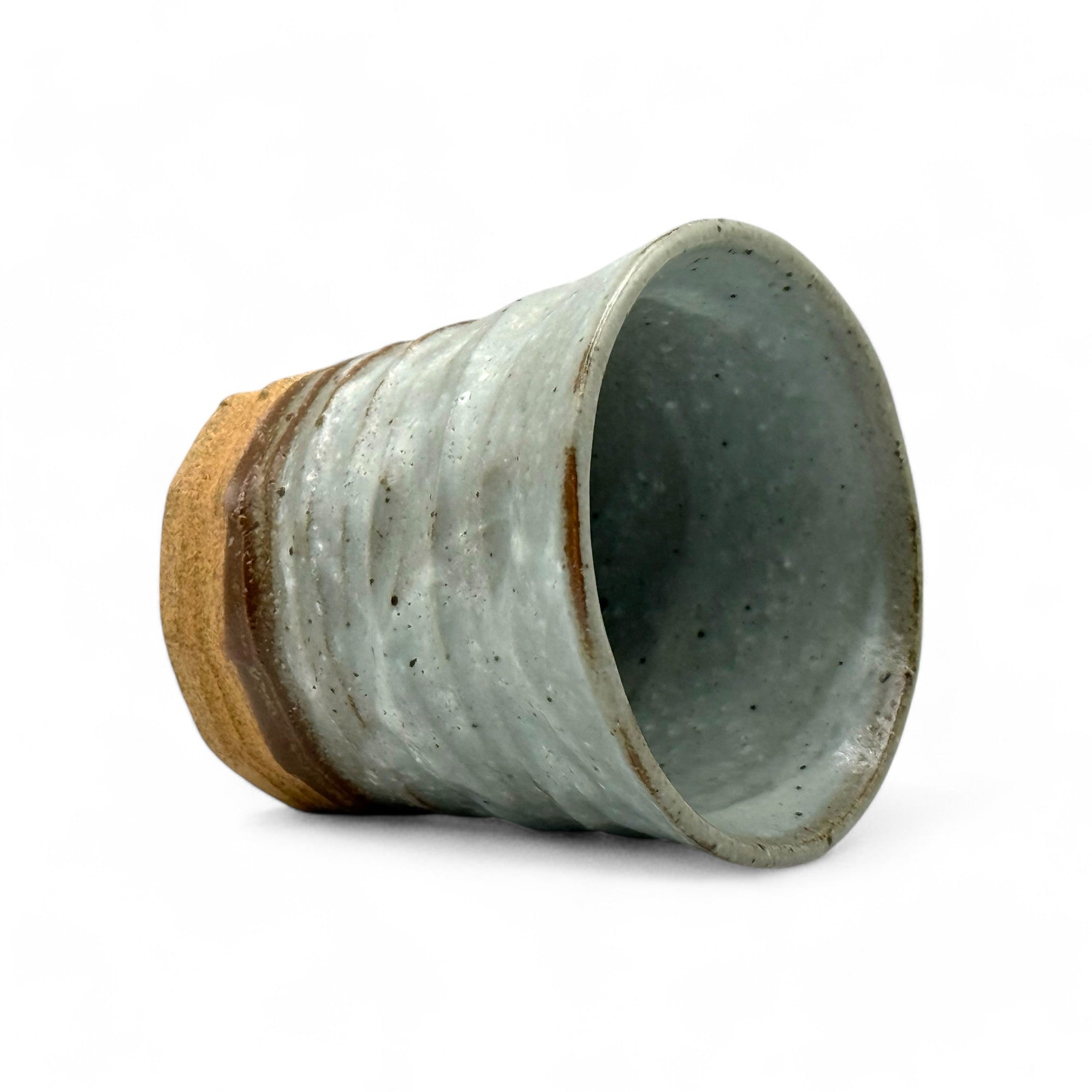 Handcrafted Mino-yaki Yunomi Japanese teacup with traditional glaze, perfect for daily tea rituals.