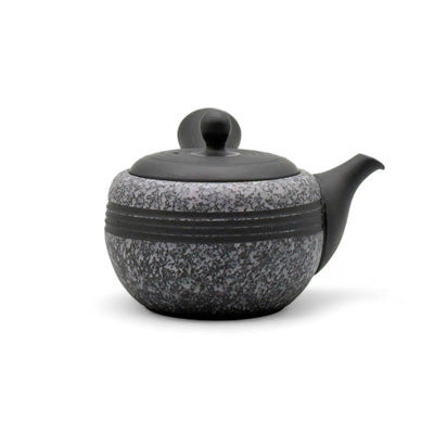 Komaru Gray Tokoname-yaki Kyusu Japanese teapot, traditional handcrafted ceramic for brewing green tea.