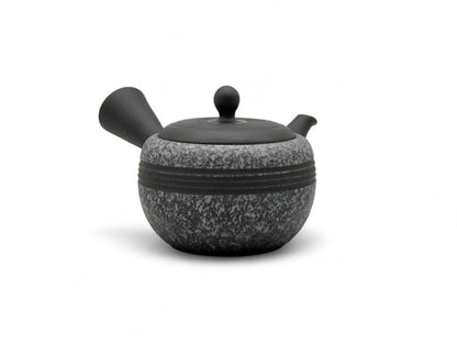 Komaru Gray Tokoname-yaki Kyusu Japanese teapot, traditional handcrafted ceramic for brewing green tea.