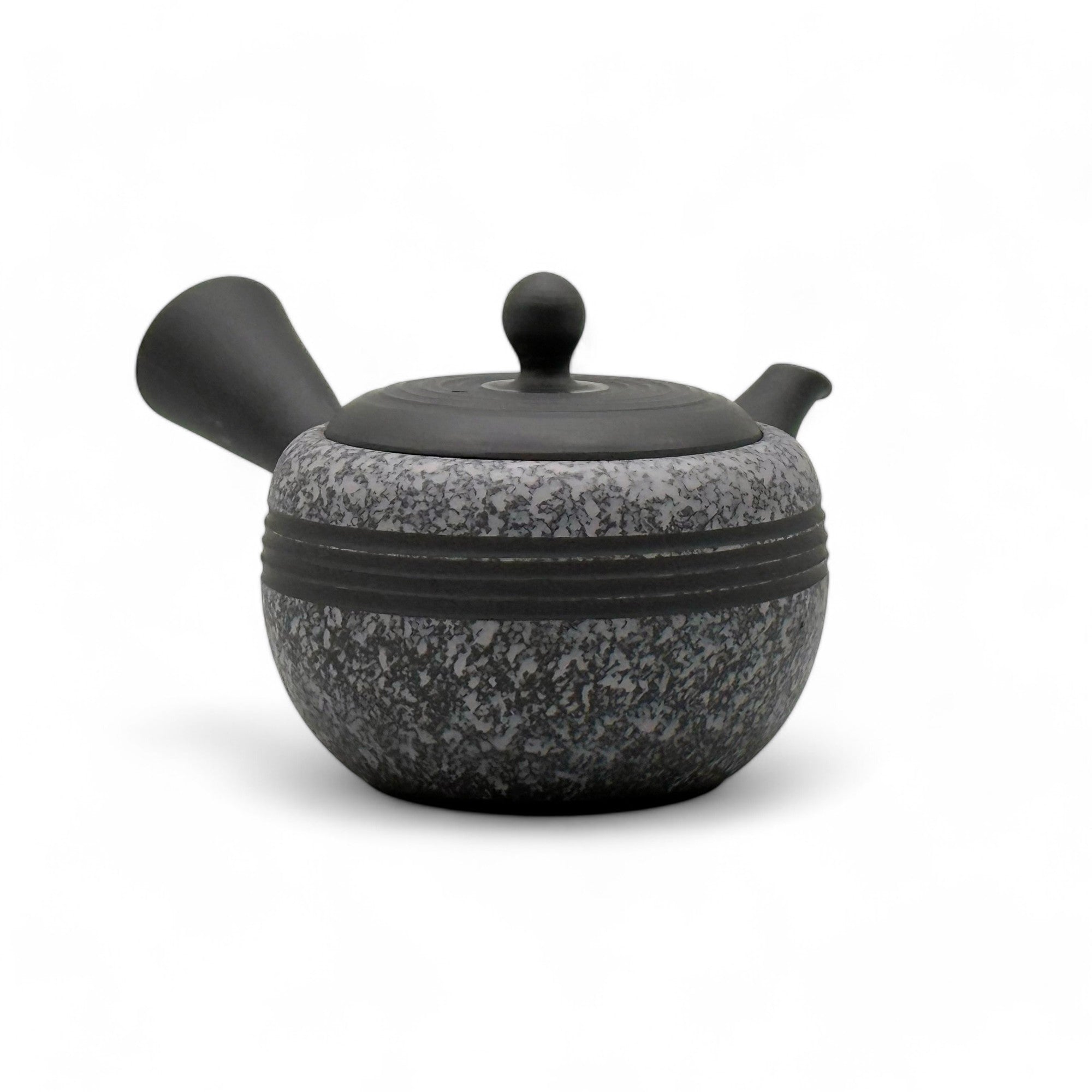 Komaru Gray Tokoname-yaki Kyusu Japanese teapot, traditional handcrafted ceramic for brewing green tea.