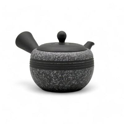 Komaru Gray Tokoname-yaki Kyusu Japanese teapot, traditional handcrafted ceramic for brewing green tea.
