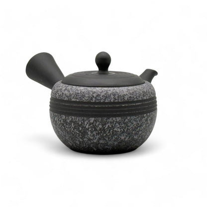Komaru Gray Tokoname-yaki Kyusu Japanese teapot, traditional handcrafted ceramic for brewing green tea.