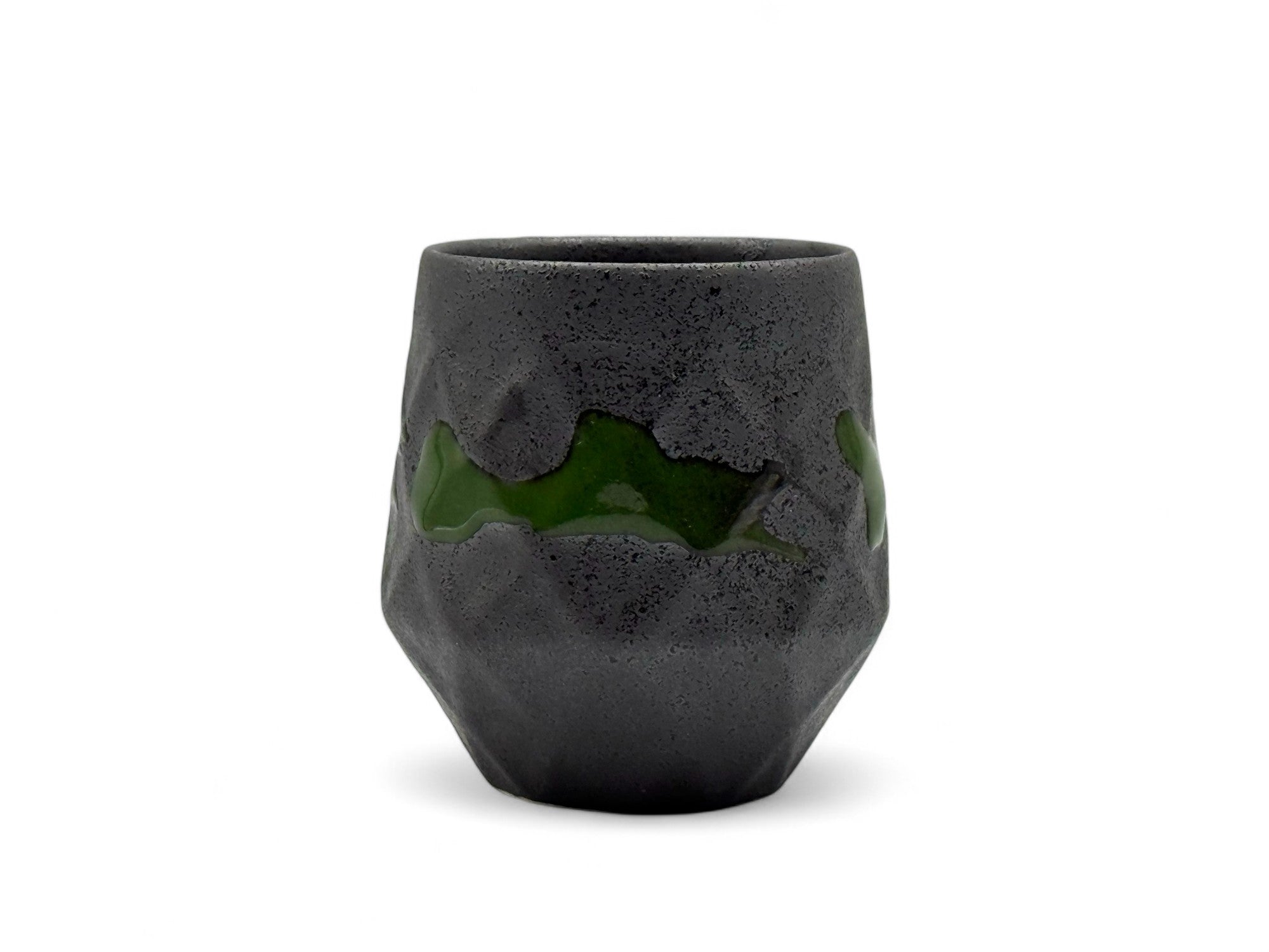 Handcrafted Mino-yaki Yunomi Japanese teacup with traditional glaze, perfect for daily tea rituals.