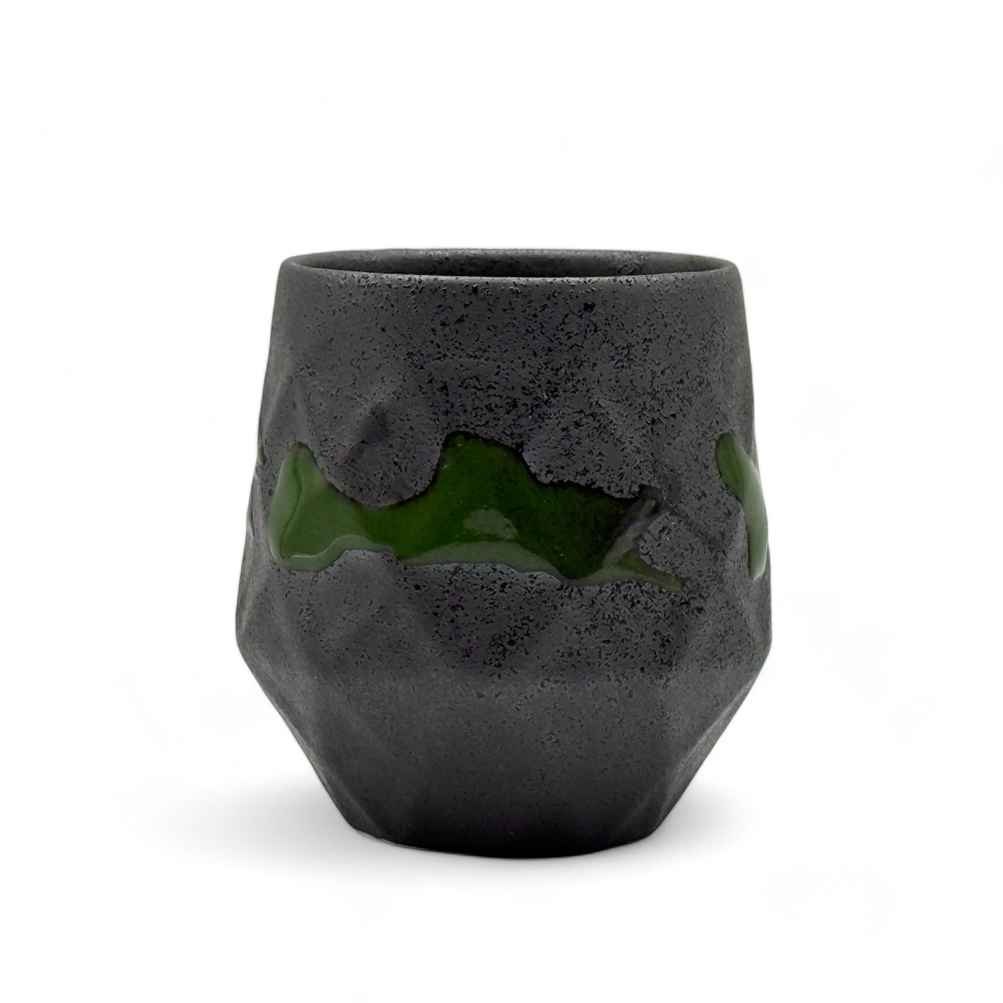Handcrafted Mino-yaki Yunomi Japanese teacup with traditional glaze, perfect for daily tea rituals.