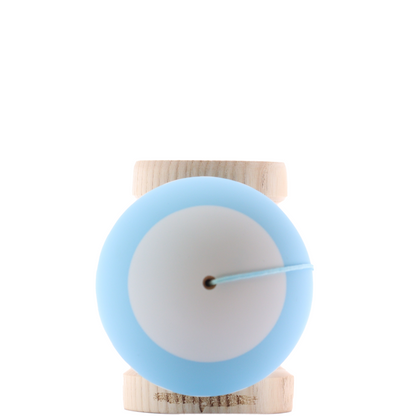 Lotus Fly Kendama blue maple wood skill toy for balance tricks, ideal for beginners and pros alike