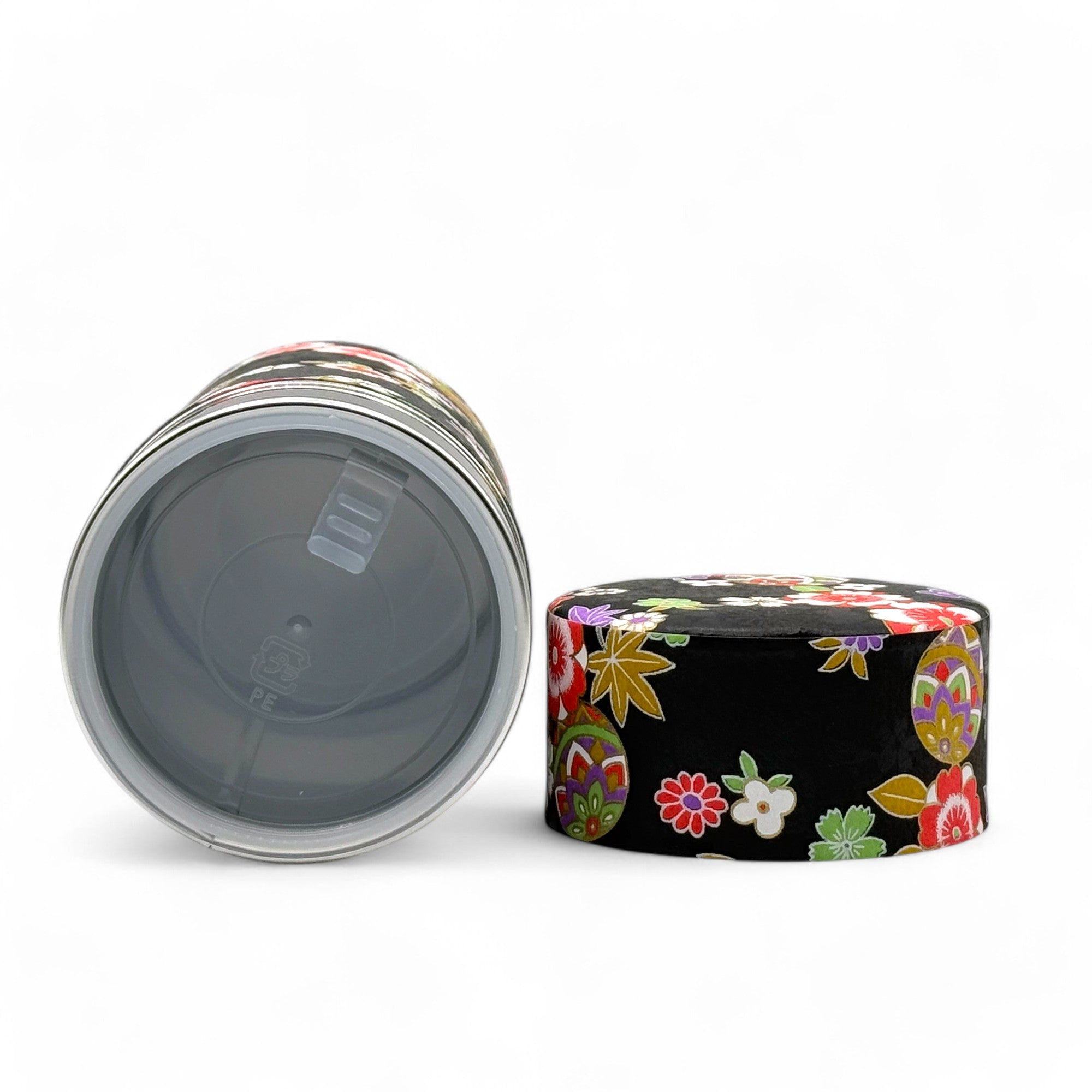 Washi paper Japanese tea canister, chazutsu for loose leaf tea storage, made in Japan.