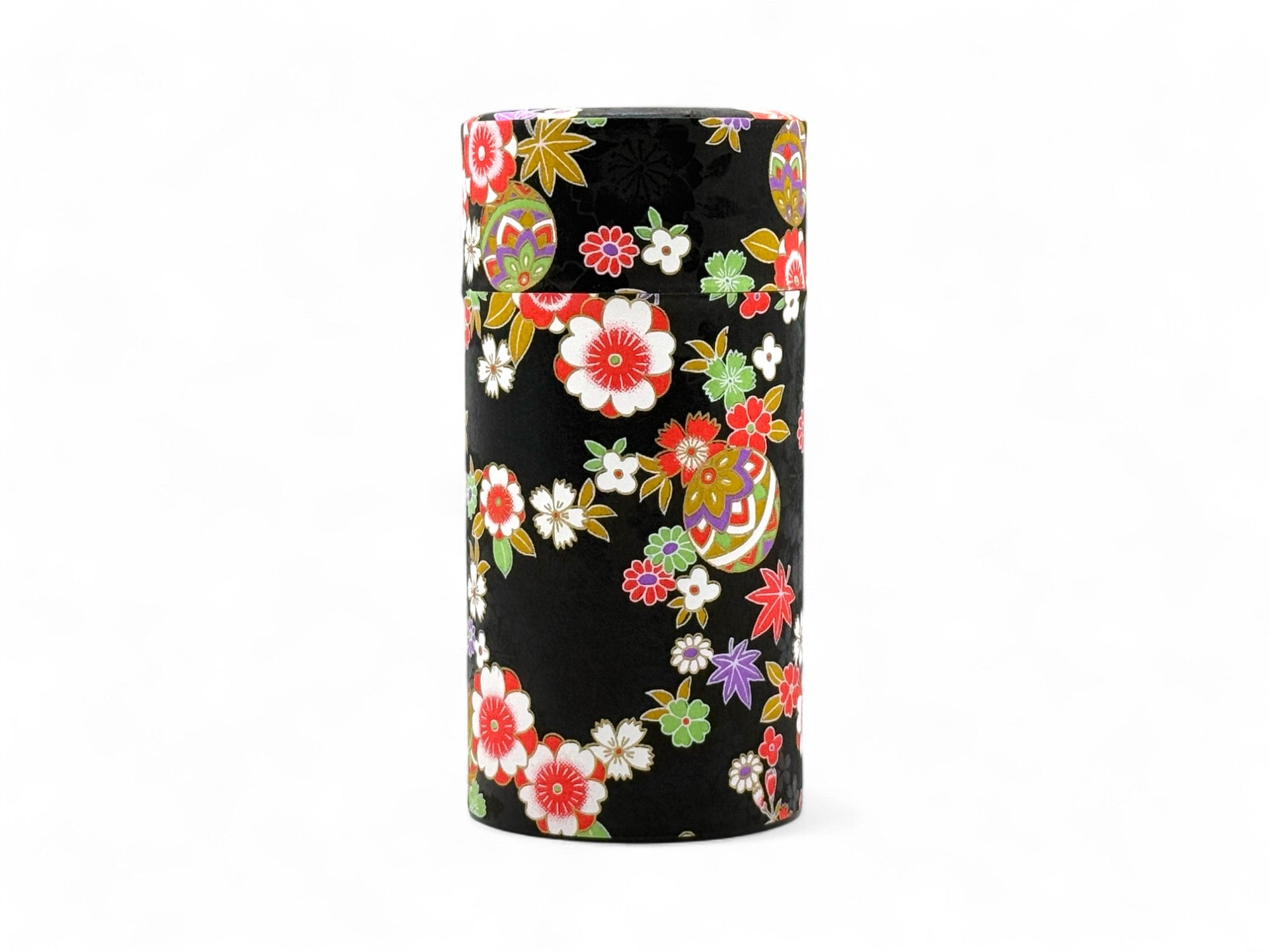 Washi paper Japanese tea canister, chazutsu for loose leaf tea storage, made in Japan.