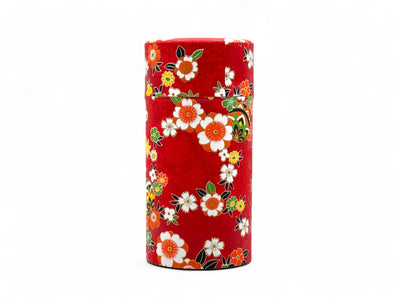 Washi paper Japanese tea canister, chazutsu for loose leaf tea storage, made in Japan.