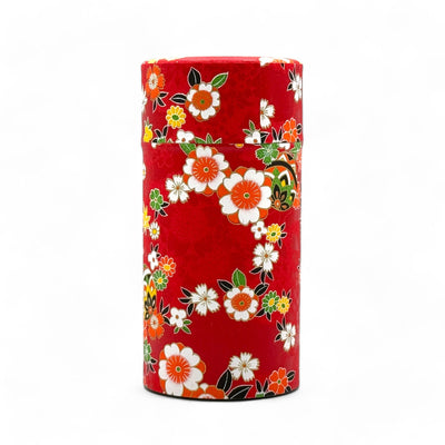 Washi paper Japanese tea canister, chazutsu for loose leaf tea storage, made in Japan.
