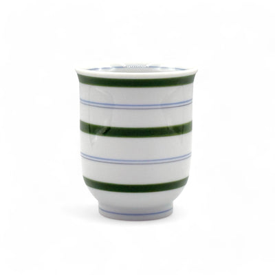 Handcrafted Hasami-yaki Yunomi Japanese teacup with traditional glaze, perfect for daily tea rituals.