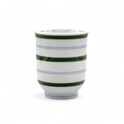 Handcrafted Hasami-yaki Yunomi Japanese teacup with traditional glaze, perfect for daily tea rituals.