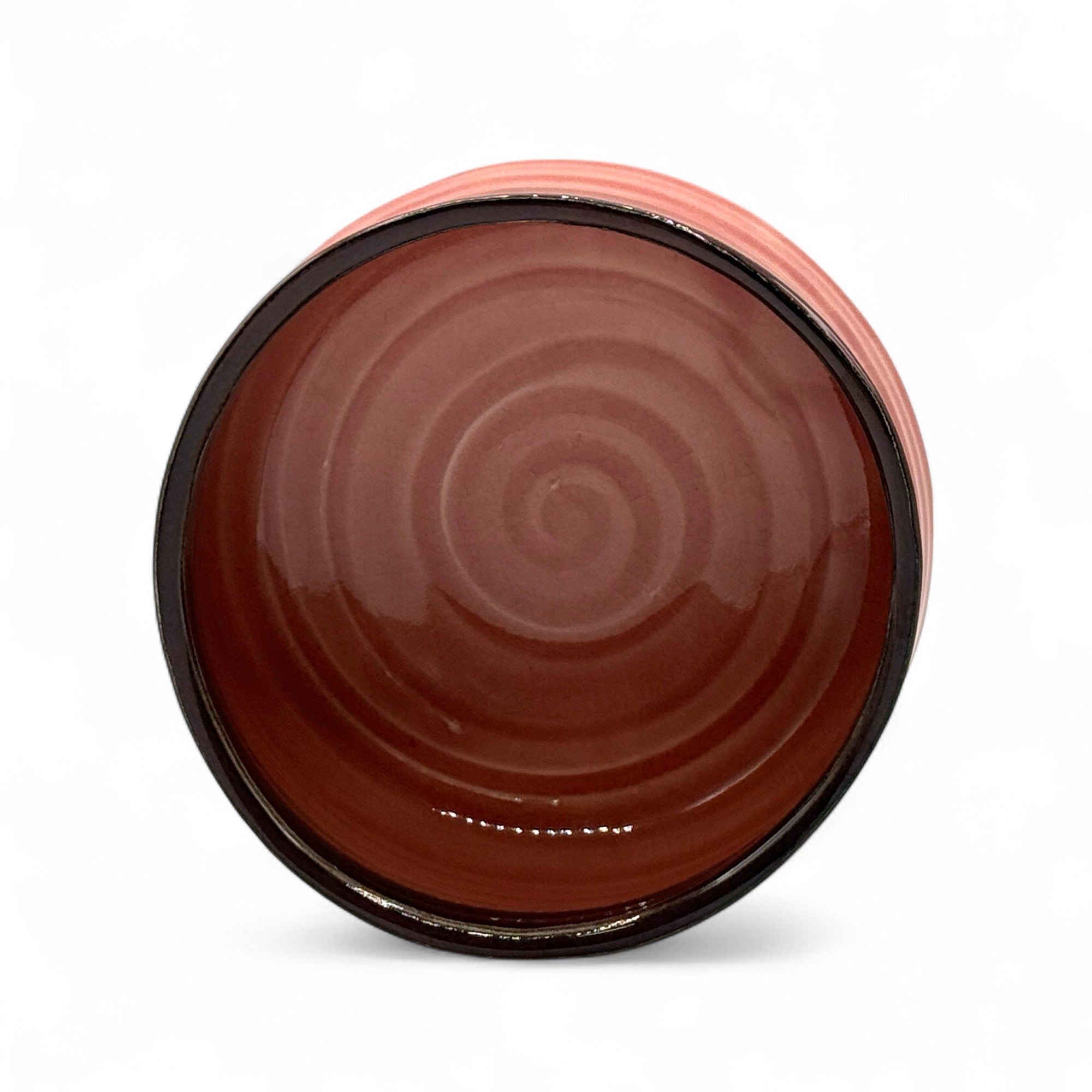 Handcrafted Mino-yaki Japanese matcha bowl (chawan) in pink glaze, traditional ceramic bowl for matcha tea ceremony and matcha preparation.