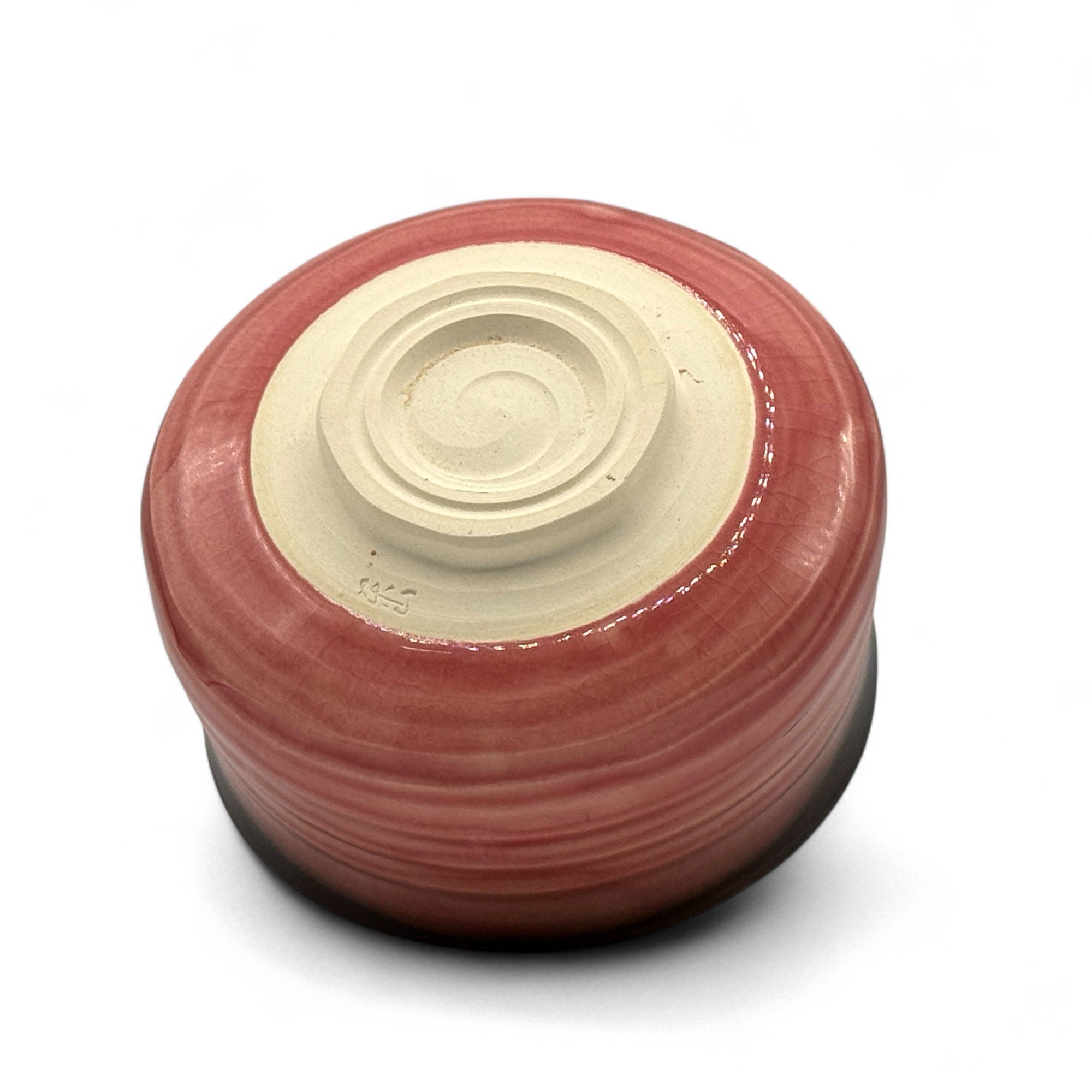 Handcrafted Mino-yaki Japanese matcha bowl (chawan) in pink glaze, traditional ceramic bowl for matcha tea ceremony and matcha preparation.