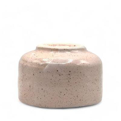 Momoyama Sansui pink Mino-yaki chawan Japanese matcha bowl for traditional tea ceremony.