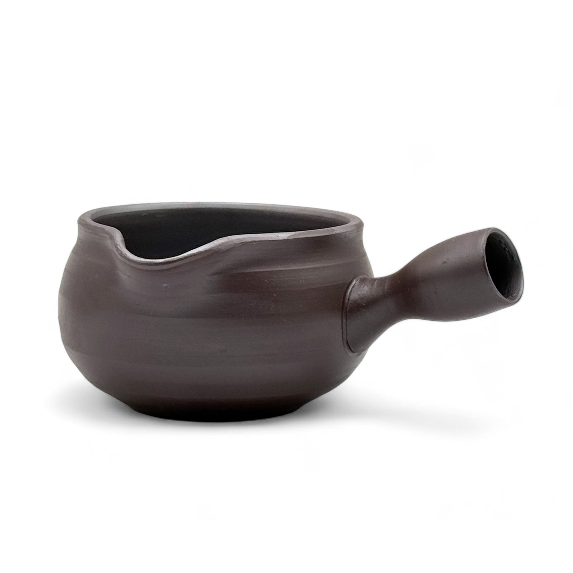 Muji Banko-yaki Black Yuzamashi Japanese ceramic water cooler for green tea brewing and traditional tea ceremony.