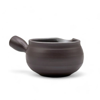 Muji Banko-yaki Black Yuzamashi Japanese ceramic water cooler for green tea brewing and traditional tea ceremony.