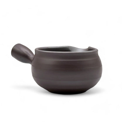 Muji Banko-yaki Black Yuzamashi Japanese ceramic water cooler for green tea brewing and traditional tea ceremony.