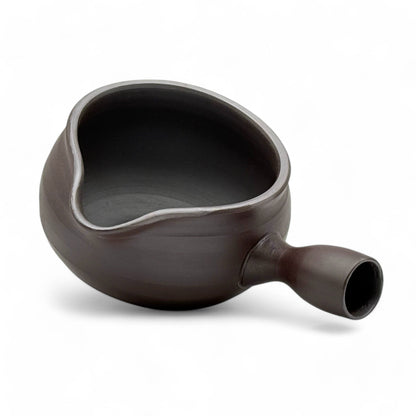 Muji Banko-yaki Black Yuzamashi Japanese ceramic water cooler for green tea brewing and traditional tea ceremony.