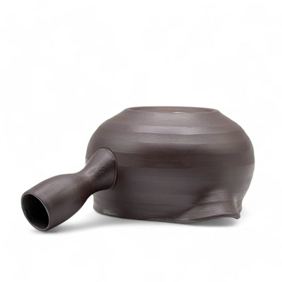 Muji Banko-yaki Black Yuzamashi Japanese ceramic water cooler for green tea brewing and traditional tea ceremony.