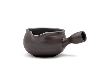 Muji Banko-yaki Black Yuzamashi Japanese ceramic water cooler for green tea brewing and traditional tea ceremony.