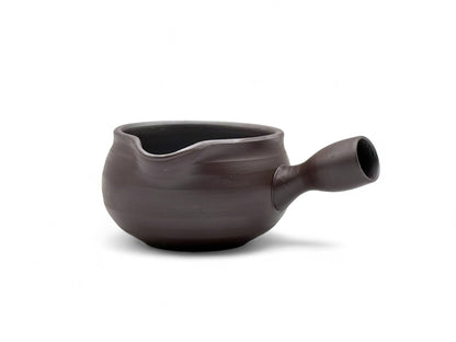 Muji Banko-yaki Black Yuzamashi Japanese ceramic water cooler for green tea brewing and traditional tea ceremony.