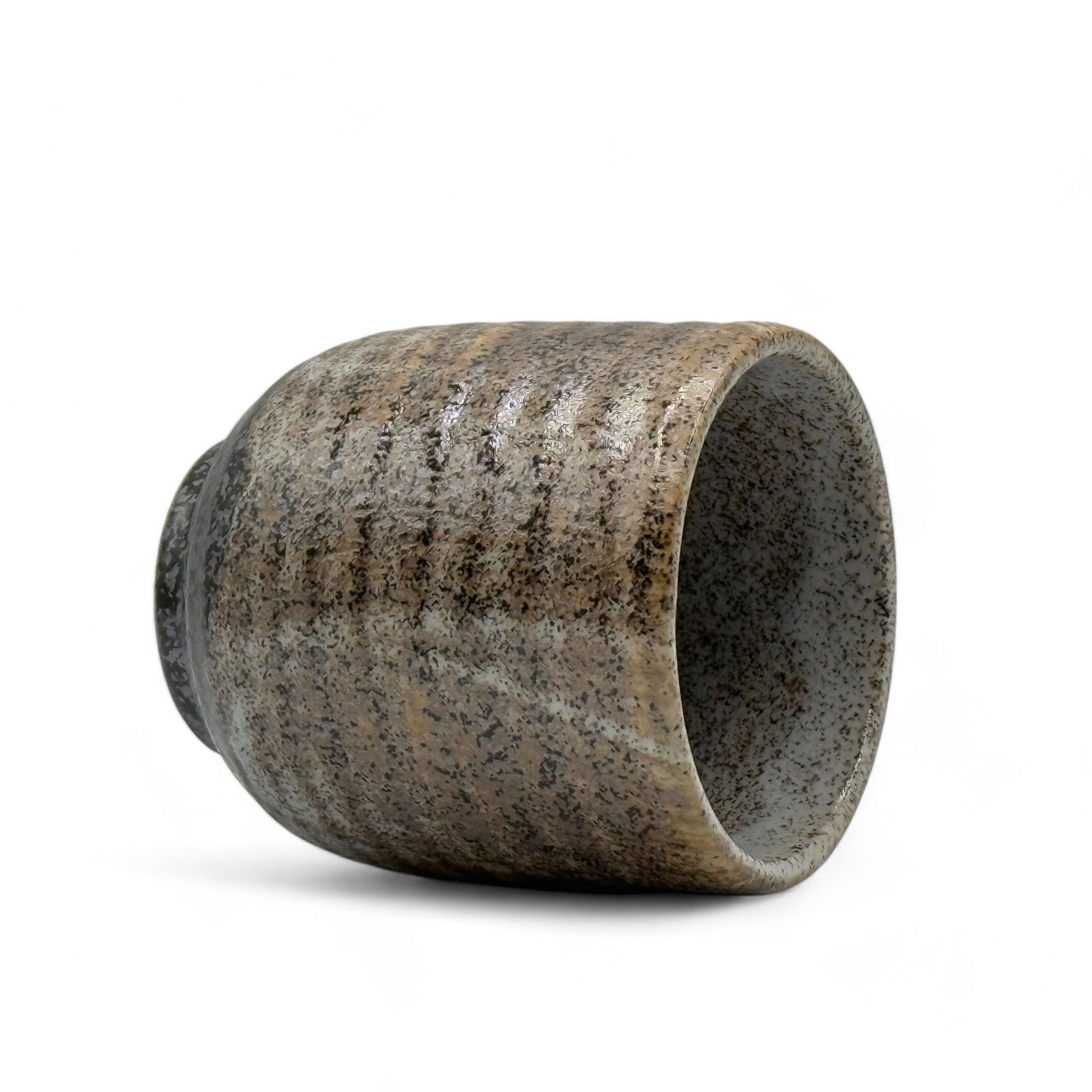 Handcrafted Mino-yaki Yunomi Japanese teacup with traditional glaze, perfect for daily tea rituals.