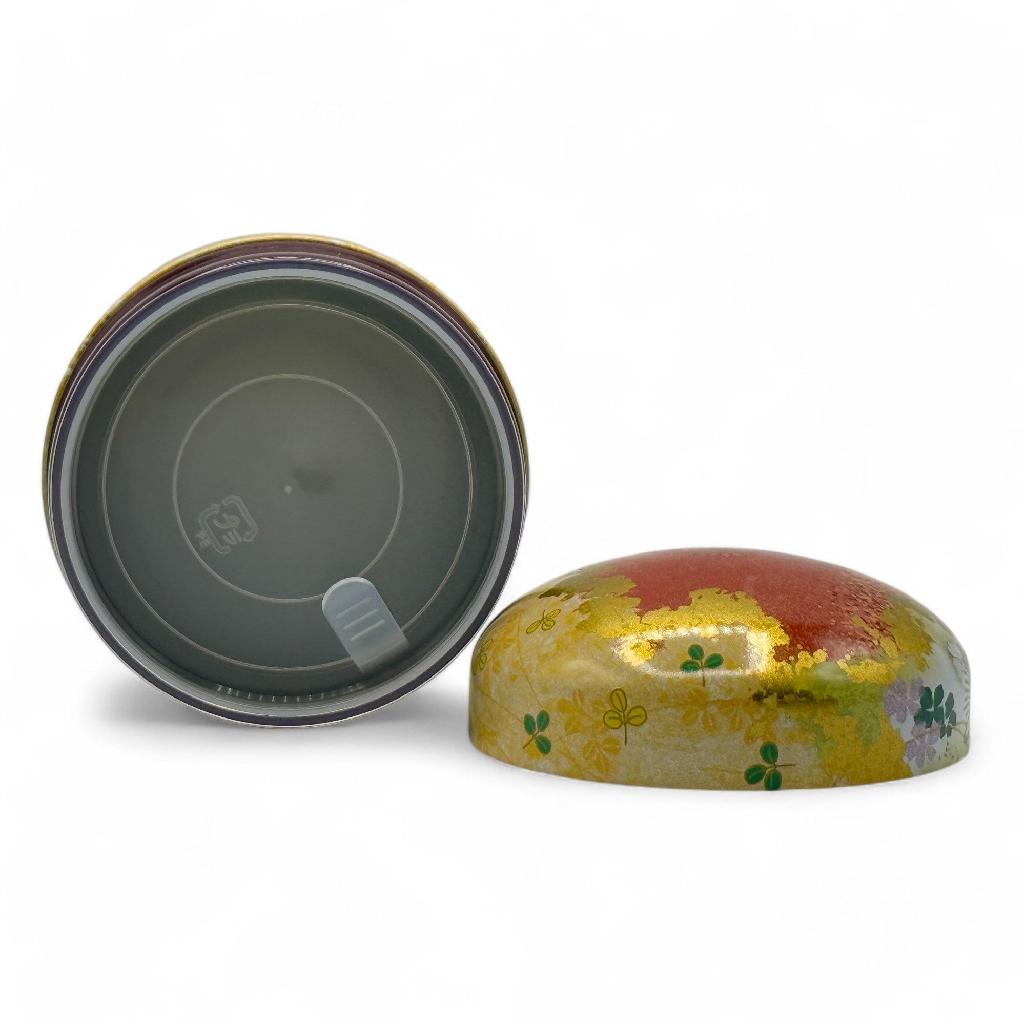 Metal Japanese tea canister, chazutsu for loose leaf tea storage, made in Japan.