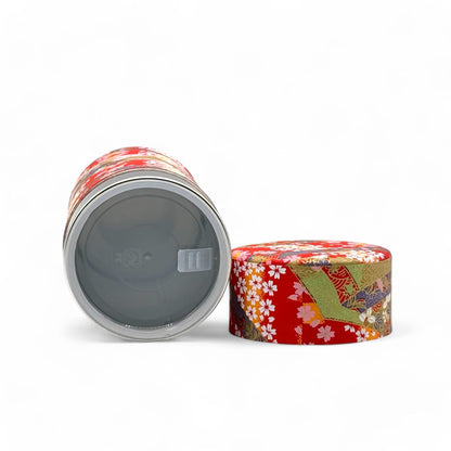 Washi paper Japanese tea canister, chazutsu for loose leaf tea storage, made in Japan.