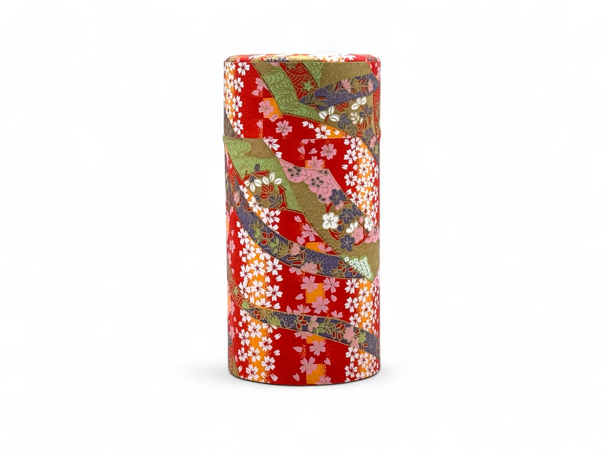 Washi paper Japanese tea canister, chazutsu for loose leaf tea storage, made in Japan.